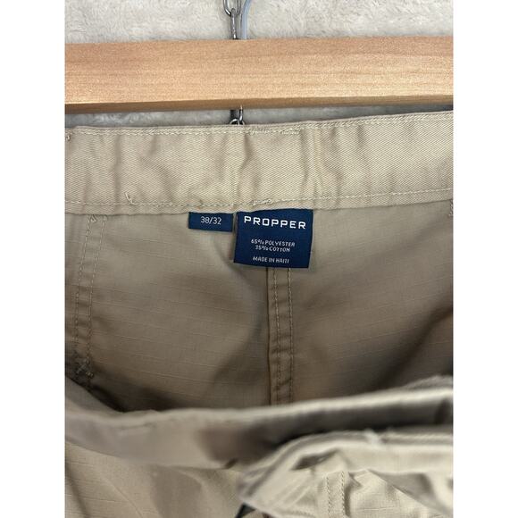 Propper Mens 38x32 Cargo Pants Khaki Tatical Ripstop Elastic Waist Workwear Duty - Picture 4 of 5